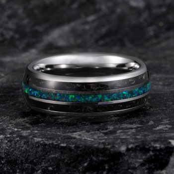 The Velociraptor Ring | Dynamic Dinosaur Bone & Opal Blend