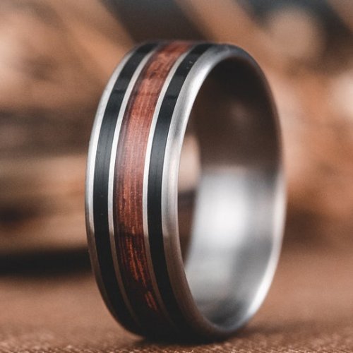 The Captain | Titanium Wood Men's Wedding Bands - Gentlebands