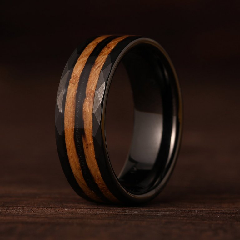 The Flame | Tungsten Whiskey Barrel Men's Wedding Bands - Gentlebands